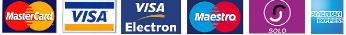Secure payment through Barclaycard: Mastercard, Visa, Visa Electron, Maestro, Solo and AmEx